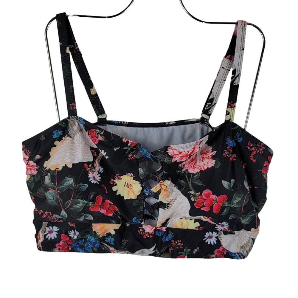 Shein Floral Bird Novelty Summer Vacation Bikini Set Top/Bottom Women's 4XL